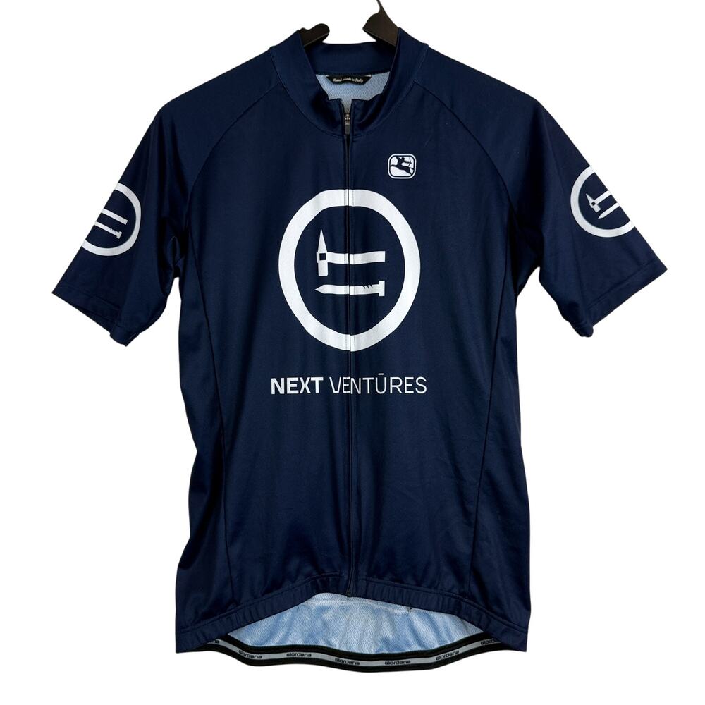 Giordana Mens Next Ventures Cycling Jersey Shirt Navy Blue - L
